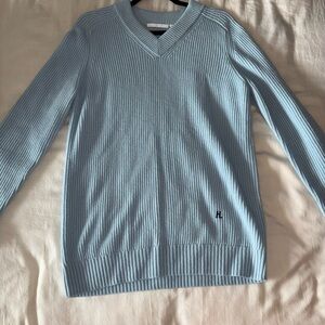 Helmut Lang Blue V-Neck Sweater Classic Knit